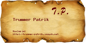 Trummer Patrik névjegykártya